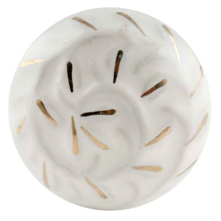 Cream Gold Floral Ceramic Cabinet Knobs